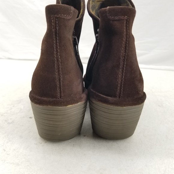 Fly London Boots Womens 38 Yip Ankle Booties Wedge Side Zipper F500505001 Brown - Picture 13 of 16